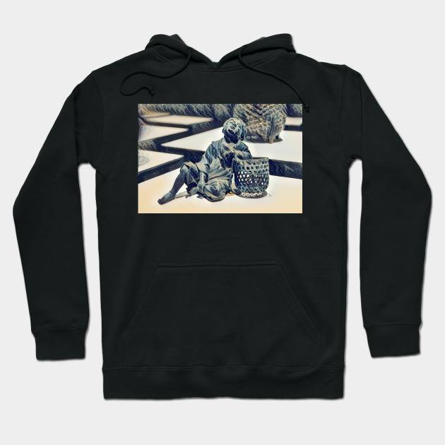 Boy and basket sculpture digital art Hoodie by DesignIndex